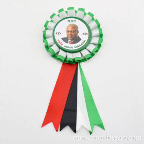 Customized Logos Rosette, Made of Ribbon Plastic, OEM and ODM Orders are WelcomeNew